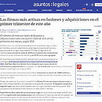 Las firmas ms activas en fusiones y adquisiciones en el primer trimestre de este ao